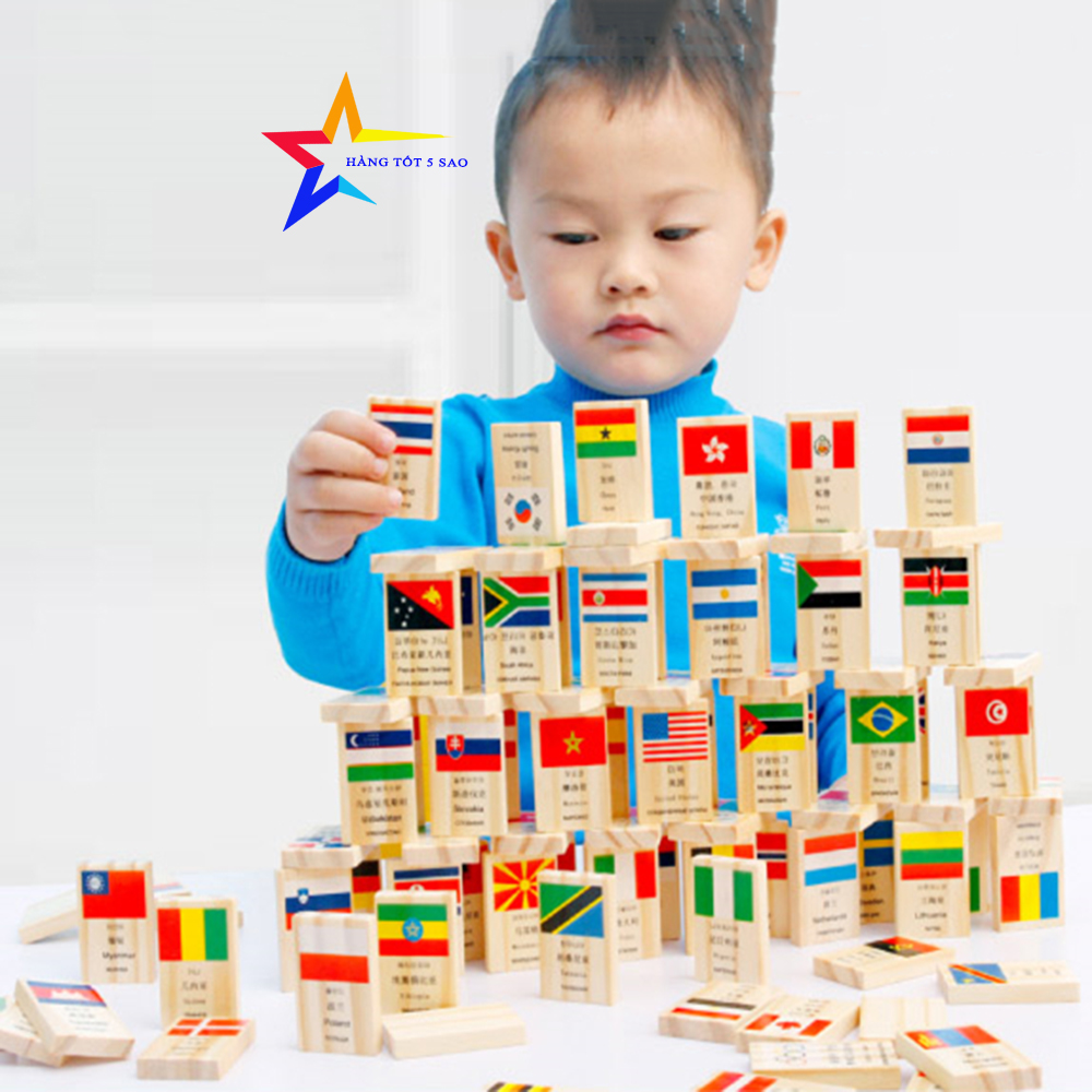 Đồ chơi Domino phát triển trí thông minh với lá cờ các nước là một cách tuyệt vời để bé tìm hiểu về các quốc gia trên thế giới. Với 100 lá cờ các quốc gia, bé sẽ rèn luyện khả năng suy luận, tư duy phản biện và phát triển trí não toàn diện.